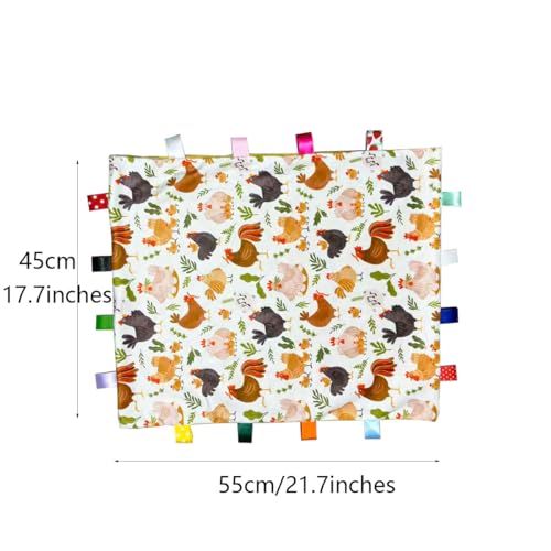 Winsation Chicken Taggy Blanket – Soft Sensory Baby Security Blanket