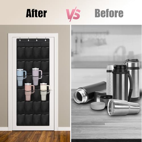 Mity Rain 24 Pocket Cup Organizer for Stanley Tumbler - Foldable Hanging Storage