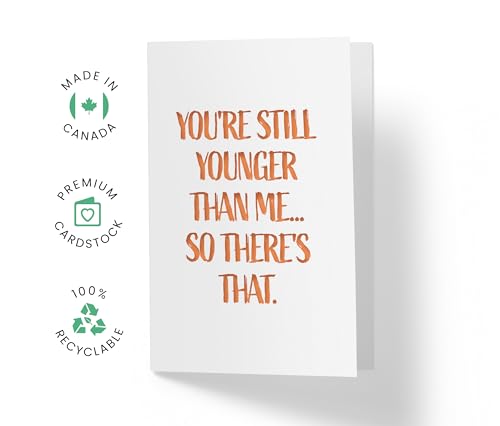 Karto Funny Birthday Card for Wife - Orange Younger | Premium Eco-Friendly Greeting Card