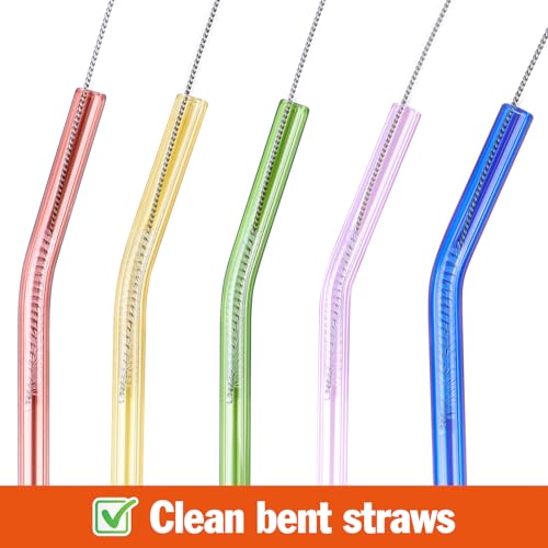 AZEN 15-Pack Extra Long Straw Cleaner Brush Set - 12 Inch, 5 Sizes