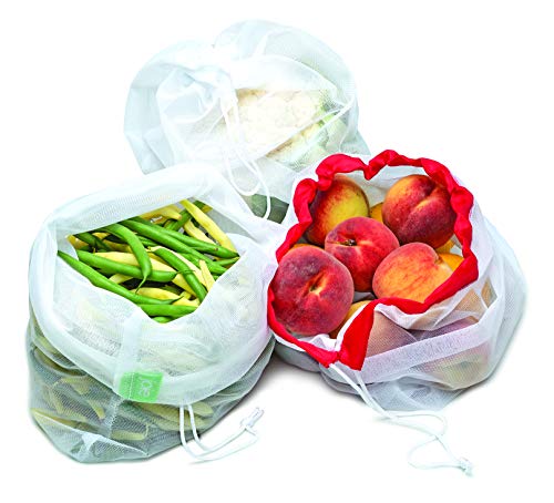 Joie Reusable Produce Bags, Nylon Mesh Grocery Storage Set - 5 Piece