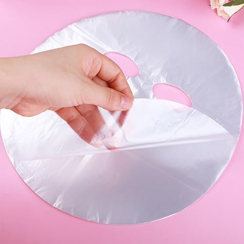 Borsicge 400-Pack Disposable Facial Mask Sheets Clear Plastic DIY Wrap