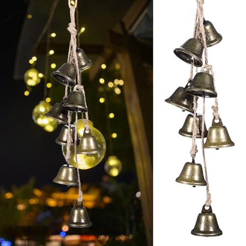 Witch Bells for Door Knob - Boho Protection Wind Chimes with 8 Bells