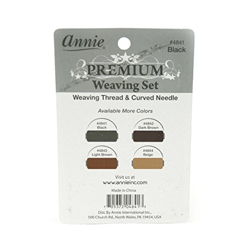 Annie Premium Hair Weaving Set with Thread and Curved Needle - Black