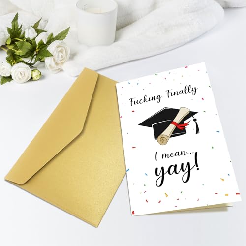 Funny Graduation Card for Men & Women - High Quality Congrats Card