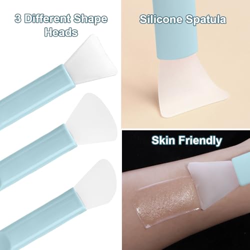 Silicone Face Mask Applicator Set with Spatula and Eyeliner Stencil 5Pcs