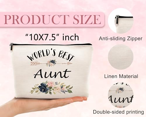 Aunt Makeup Bag Travel Cosmetic Pouch Best Gift for Auntie
