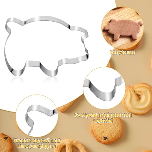 Concha Cutter & Pig Cookie Cutter Set - 6 Pieces Stainless Steel