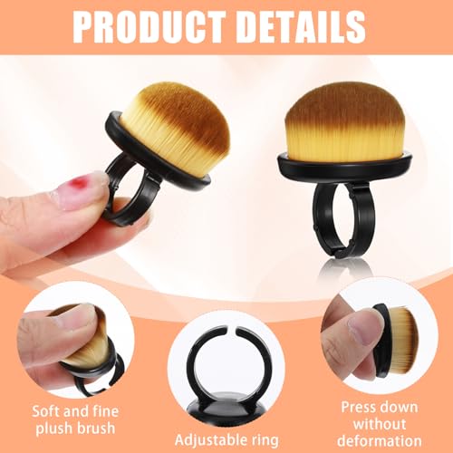Nail Dust Cleaning Brush Ring 4-Pack - Soft Manicure Scrubber