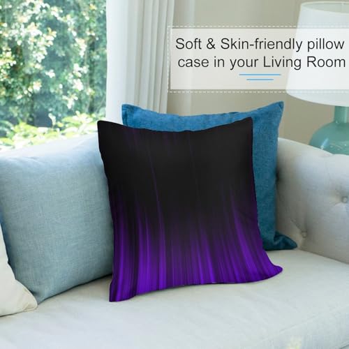 Purple Abstract Ombre Throw Pillow Cover, 12x12 Inch Soft Plush Cushion Case