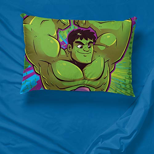 Jay Franco Marvel Hulk Standard Pillowcase - Reversible Soft Microfiber