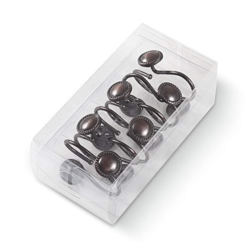 CHICTIE Oil Rubbed Bronze Shower Curtain Hooks - Set of 12