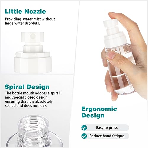 GIVITASOT Fine Mist Travel Spray Bottles 1oz 3-Pack Clear Refillable Containers