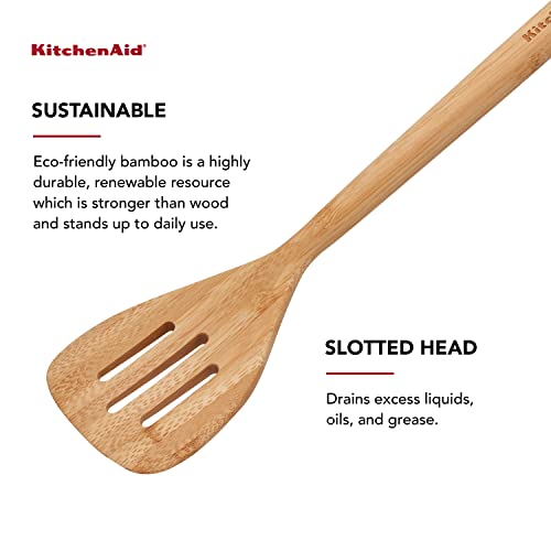 KitchenAid 12-Inch Bamboo Slotted Turner - Eco-Friendly Kitchen Tool
