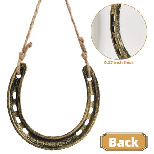 Cast Iron Horseshoe Wall Decor - Gold Rustic Good Luck Charm