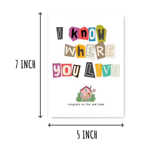 Funny Housewarming Card - Congrats on Your New Home - 5x7 Inch