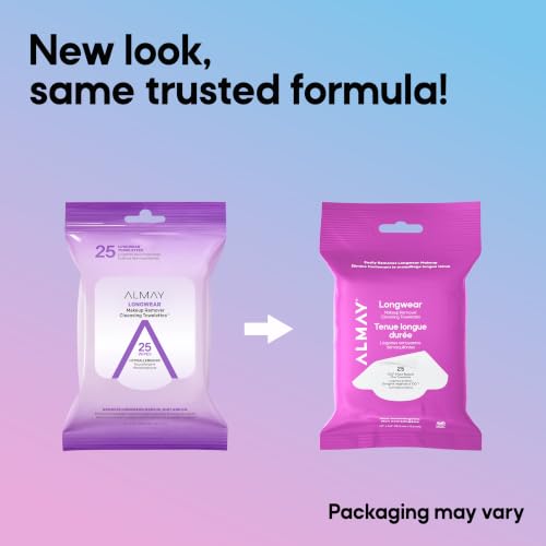 Almay Longwear Makeup Remover Cleansing Towelettes, 25 Count