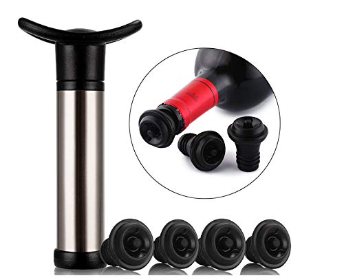 FosFun Wine Aerator and Pourer Spout with Vacuum Pump Wine Saver Kit
