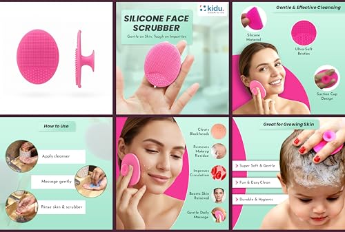 Kidu Silicone Face Scrubber & Exfoliator Pads - Set of 4