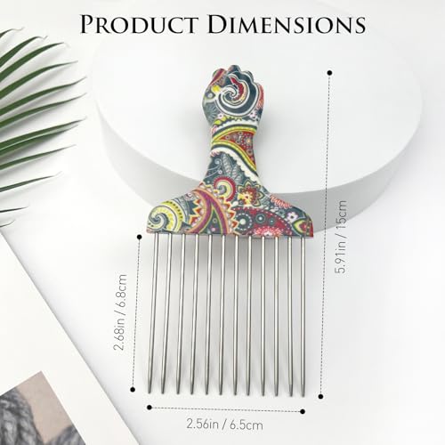 Zoolinn Stainless Steel Hair Pick Comb for Afro and Curly Hair