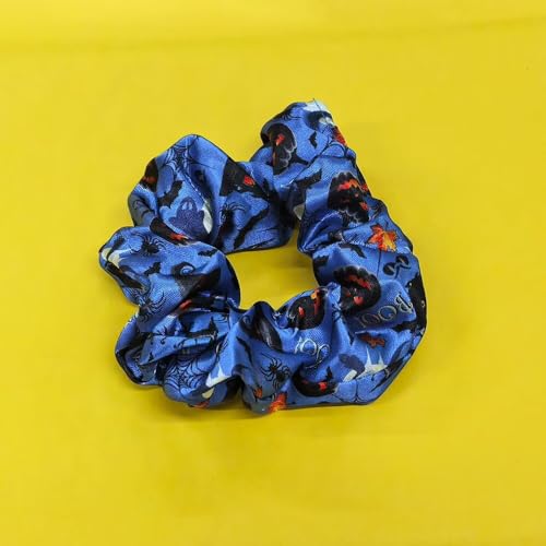 2-Piece Halloween Hair Scrunchies - Spooky Spider Web & Pumpkin Elastic Hair Ties for Women