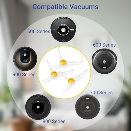 Replacement Side Brushes for iRobot Roomba 500-900 Series, 6-Pack