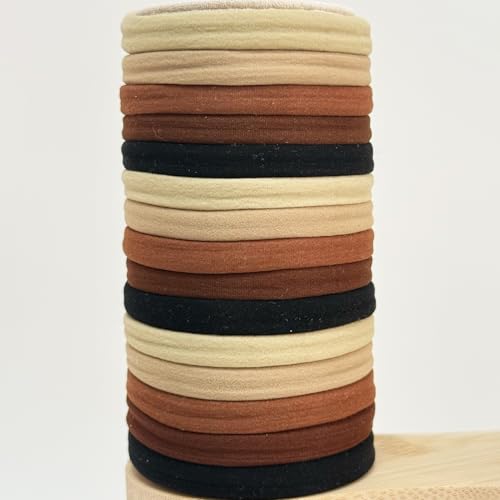 Jseng 15 Pack Seamless Hair Ties - Ultra Soft Stretchy No Damage Elastic