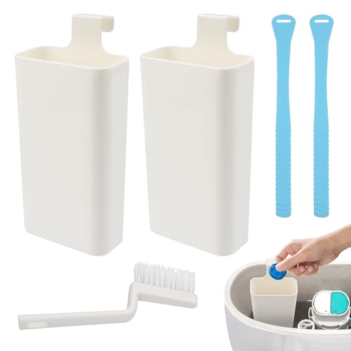 Toilet Tank Tablet Holder Set with Brush & Seat Lifters - 5 PCS