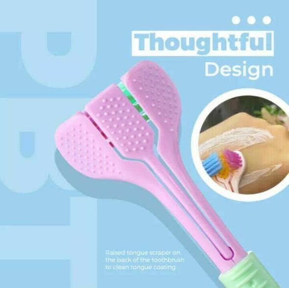 Three-Sided Soft Hair Toothbrush Set, 2 Pack Wrap-Around Oral Care