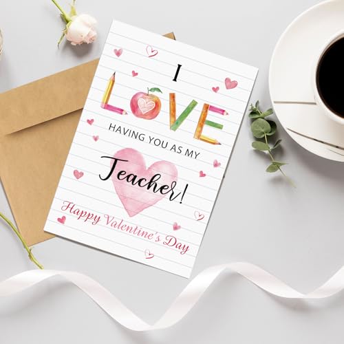 Valentine's Day Appreciation Card for Teachers - 8x5.3 Inches