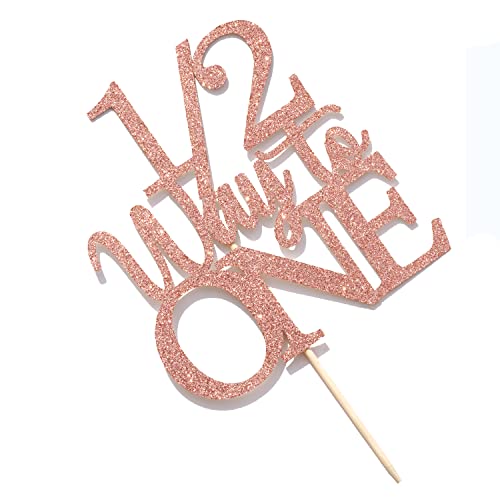 1/2 Way to One Cake Topper - Happy 1/2 Birthday Girl Rose Gold