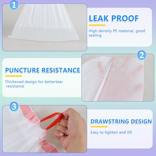 Ggbin 2.6 Gallon White Drawstring Garbage Bags - 120 Count