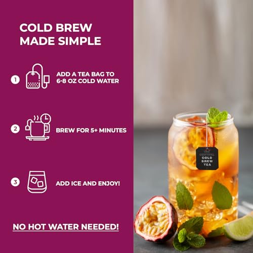 Passion Fruit Green Iced Tea Bags - Refreshing Cold Brew with Ceylon
