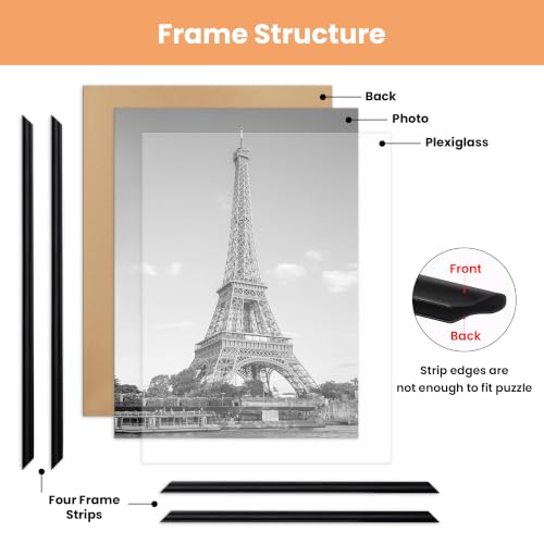 Upsimples 24x30 Poster Frame - Black, Easy Slide-In Assembly, Pack of 3