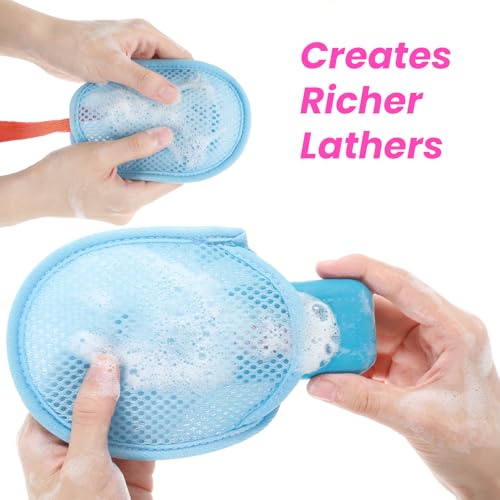 Mesh Exfoliating Soap Bag 4-Pack - Bar Soap Pouch and Scrubber