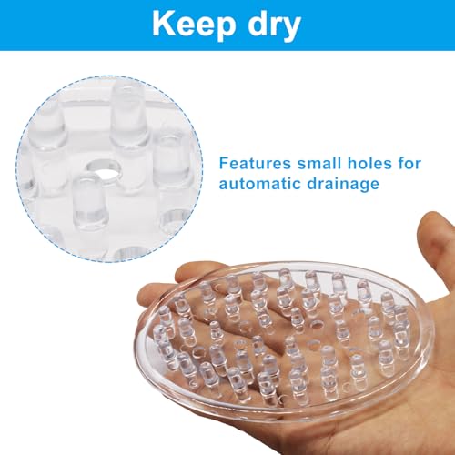 Seimneire 2 Pack Clear Plastic Soap Dish with Drainage Hole