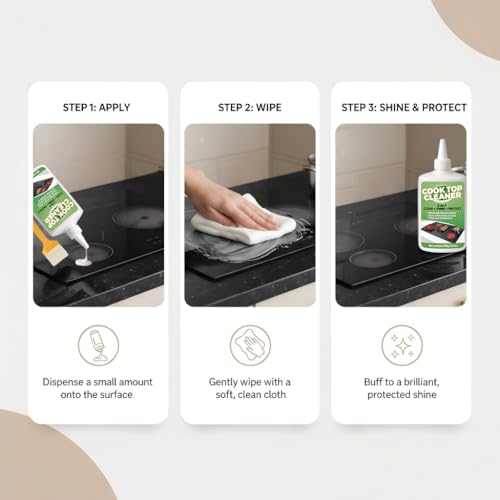 GVHHOL Glass Cooktop Cleaner Kit 300g - 3-in-1 Grease Remover