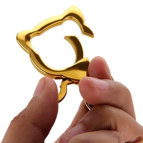 4 Pcs Cat Shape Gold Swivel Keychain Clasps for Jewelry and Crafts