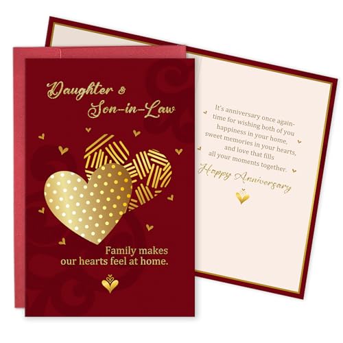 Daughter and Son-in-Law Anniversary Card - Heartfelt Wedding Gift