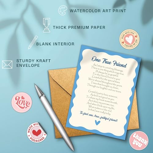 One True Friend Greeting Card - Meaningful Friendship Thank You Card