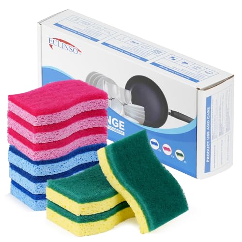 ECLINSO 9-Pack 3-in-1 Sponge Variety Set for Kitchen & Bath