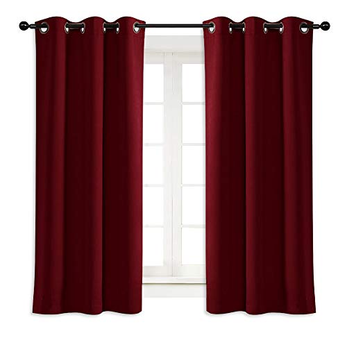 NICETOWN Burgundy Red Blackout Curtain Panel - 42" x 45" Grommet