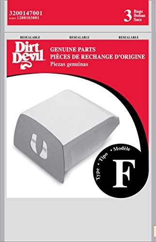 Dirt Devil Style F Vacuum Cleaner Bags - Pack of 3 with Microfresh Filtration