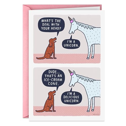 Funny Unicorn Birthday Card - Hallmark Shoebox Greeting Card