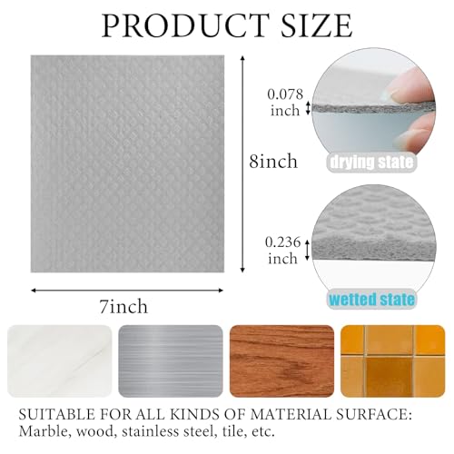 Reusable Swedish Dishcloths - 6 Pack Absorbent Kitchen Cloths