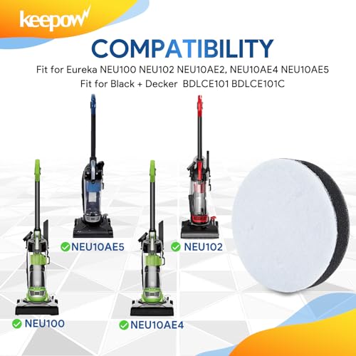 KEEPOW NEU100 Vacuum Filters - Compatible with Eureka Airspeed (4 Pack)