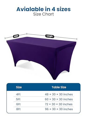 Utopia Kitchen Purple Spandex Table Cloth - 6FT, 1 Pack