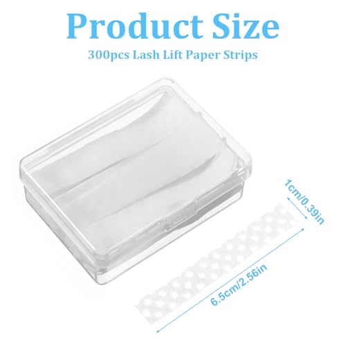 300 Pcs Lash Lift Paper Strips - Disposable Eyelash Perm Ribbon Tools