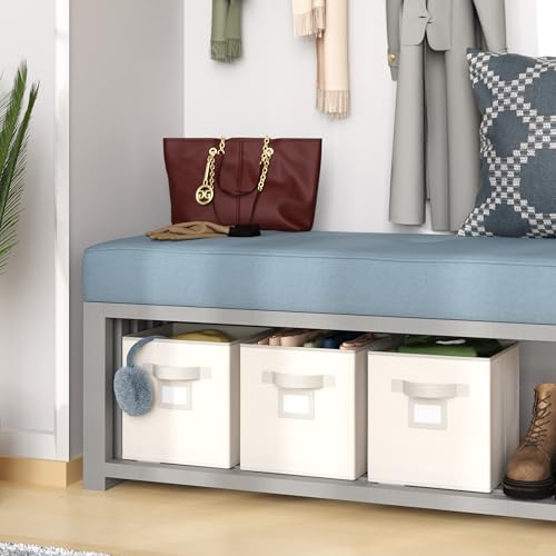 ClosetMaid 11-Inch Fabric Storage Bin with Handle and Label Window, Tan