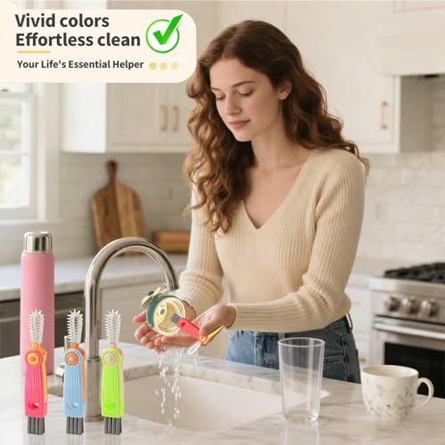 3-in-1 Cup Lid Cleaning Brush Set - Multifunctional Bottle Cleaner